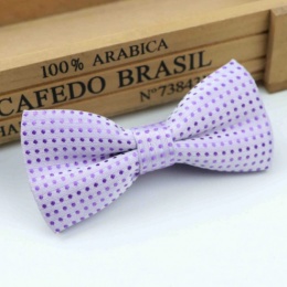 Boys Lilac Polka Dot Bow Tie with Adjustable Strap